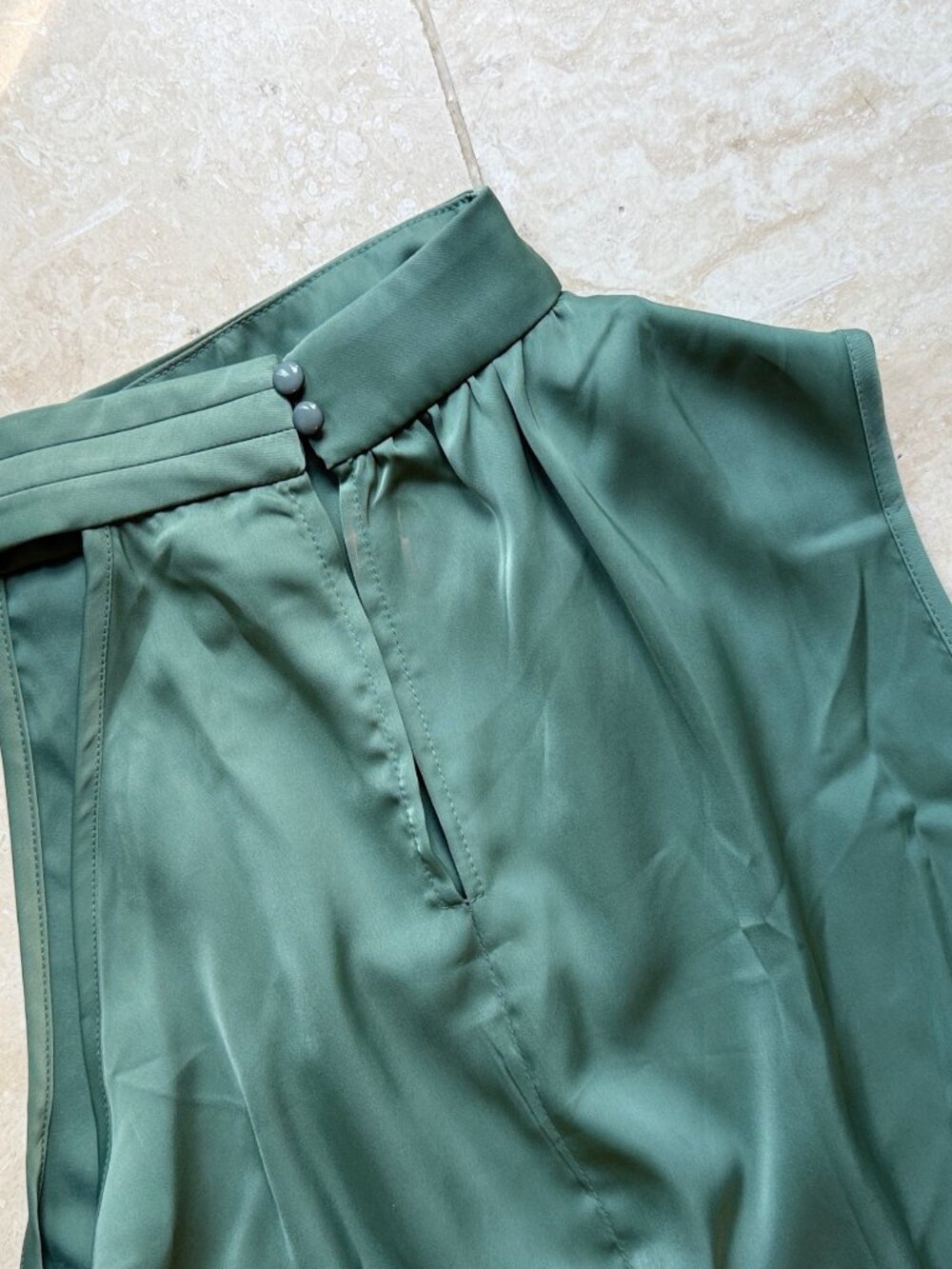 Sleeveless jade green Maxi Dress - - Picture 3 of 5